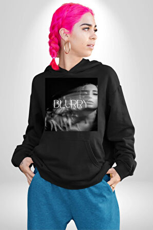 Blurry Kapak Kadınlar Costa Albüm Erkek Kadın Siyah Dijital Baskılı Kapüşonlu Sweatshirt Hoodie