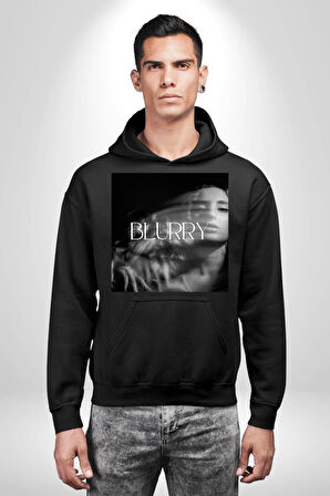 Blurry Kapak Kadınlar Costa Albüm Erkek Kadın Siyah Dijital Baskılı Kapüşonlu Sweatshirt Hoodie