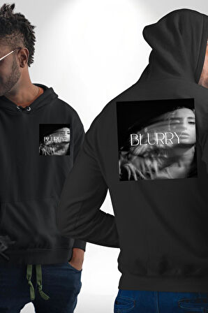 Blurry Kapak Kadınlar Costa Albüm Erkek Kadın Siyah Ön Sırt Baskılı Kapüşonlu Sweatshirt Hoodie