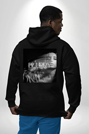 Blurry Kapak Kadınlar Costa Albüm Erkek Kadın Siyah Ön Sırt Baskılı Kapüşonlu Sweatshirt Hoodie