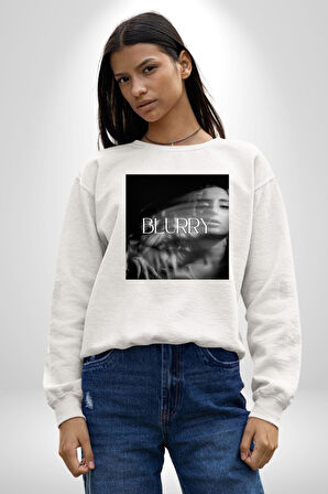 Blurry Kapak Kadınlar Costa Albüm Erkek Kadın Unisex Dijital Baskılı Beyaz Sweatshirt
