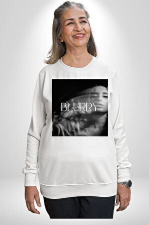Blurry Kapak Kadınlar Costa Albüm Erkek Kadın Unisex Dijital Baskılı Beyaz Sweatshirt