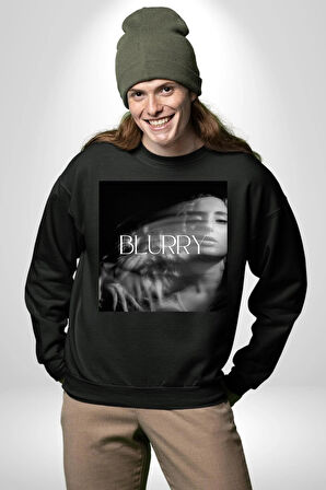 Blurry Kapak Kadınlar Costa Albüm Erkek Kadın Unisex Dijital Baskılı Siyah Sweatshirt