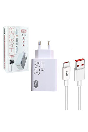 Redmi 13C Şarj Aleti 33W HIZLI Şarj Cihazı ve Kablosu Redmi 13 Uyumlu Şajr