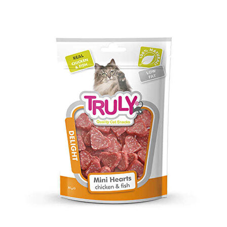 Truly Yumuşak Kedi Ödülü Tavuk-Balık Kalp Şekilli 50Gr