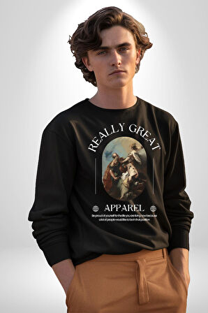 İshak Kurbanı Erkek Kadın Unisex Dijital Baskılı Siyah Sweatshirt