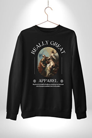 İshak Kurbanı Erkek Kadın Unisex Dijital Baskılı Siyah Sweatshirt