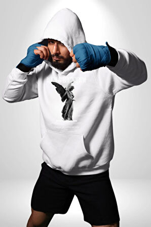 Modern Sanat Yunan Kadın Melek Erkek Kadın Beyaz Dijital Baskılı Kapüşonlu Sweatshirt Hoodie