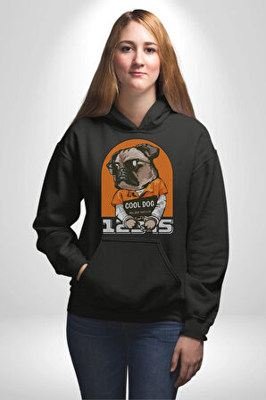Cool Köpek Hapishane Güneş Gözlük Erkek Kadın Siyah Dijital Baskılı Kapüşonlu Sweatshirt Hoodie