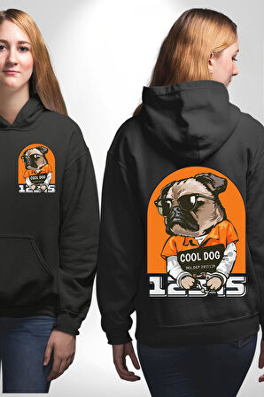 Cool Köpek Hapishane Güneş Gözlük Erkek Kadın Siyah Ön Sırt Baskılı Kapüşonlu Sweatshirt Hoodie