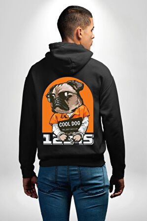 Cool Köpek Hapishane Güneş Gözlük Erkek Kadın Siyah Ön Sırt Baskılı Kapüşonlu Sweatshirt Hoodie