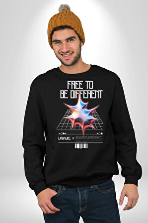Farklı Olmak Zorundayım Erkek Kadın Unisex Dijital Baskılı Siyah Sweatshirt