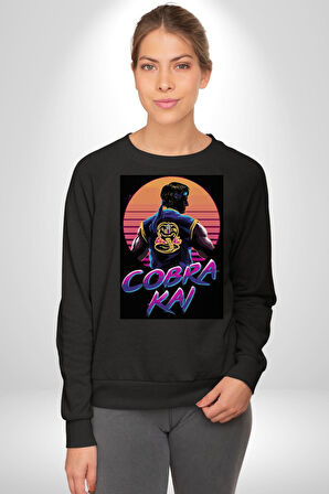 Cobra Kai Erkek Kadın Unisex Dijital Baskılı Siyah Sweatshirt