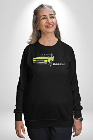 Murat 131 Klasik Araba Retro Tasarım Erkek Kadın Unisex Dijital Baskılı Siyah Sweatshirt