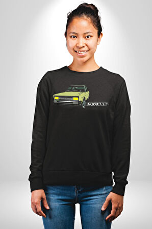 Murat 131 Klasik Araba Retro Tasarım Erkek Kadın Unisex Dijital Baskılı Siyah Sweatshirt