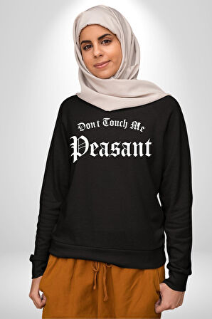 Dokunma Bana Erkek Kadın Unisex Dijital Baskılı Siyah Sweatshirt