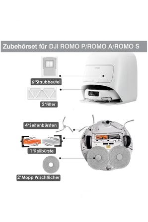 DJI Romo P Robot Süpürge Uyumlu 5 Parça Set