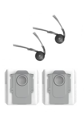 Roborock Q10V & Q10V+ Uyumlu 2 Adet Yan Fırça 2 Adet Toz Torbası