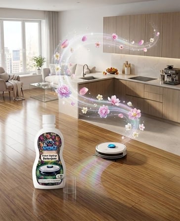 Robot Süpürge Deterjanı & Mop Temizleme Sıvısı 500 ml x 2 100 Kullanım - Kraliyet Bahçesi Temizlik Suyu