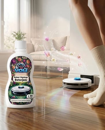 Robot Süpürge Deterjanı & Mop Temizleme Sıvısı 500 ml x 2 100 Kullanım - Kraliyet Bahçesi Temizlik Suyu