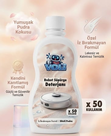Robot Süpürge Deterjanı & Mop Temizleme Sıvısı 500 ml x 2 100 Kullanım - Sihirli Pudra Temizlik Suyu