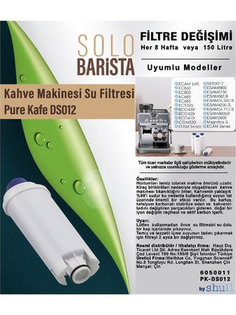 Delonghi Kahve Makinası Kireç Önleyici Su Arıtma Filtresi 2 Adet