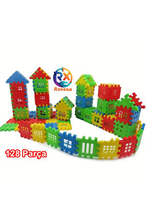Puzzle City 3d Yapı Ve Tasarım Blokları 128 Parça Eğitici Oyuncak Puzzle Blok Set Eğlenceli Oyuncak