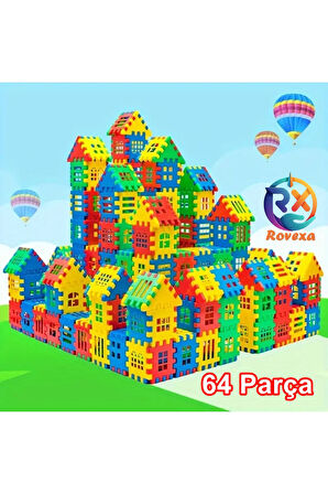 Puzzle City 3d Yapı Ve Tasarım Blokları 64 Parça Yapı Oyuncak Puzzle Blok Set Eğlenceli Oyuncak