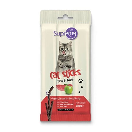 Supreme Cat Sığır Etli ve Elmalı Stick Kedi Ödül Maması 3x5 Gr