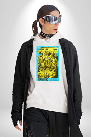 Breaking Bad Dizi Erkek Kadın Beyaz Dijital Baskılı Kapüşonlu Sweatshirt Hoodie