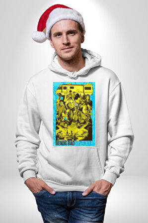 Breaking Bad Dizi Erkek Kadın Beyaz Dijital Baskılı Kapüşonlu Sweatshirt Hoodie