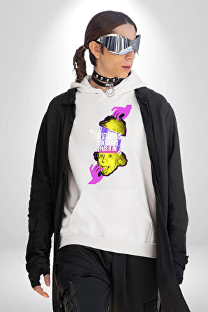 Einstein Retro Dil Çıkarma Devam Ettir Erkek Kadın Beyaz Dijital Baskılı Kapüşonlu Sweatshirt Hoodie