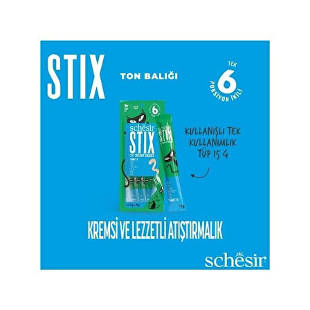 Schesir Cat Stick Ton Balıklı Sıvı Kedi Ödül Maması 6 Adet 15 Gr