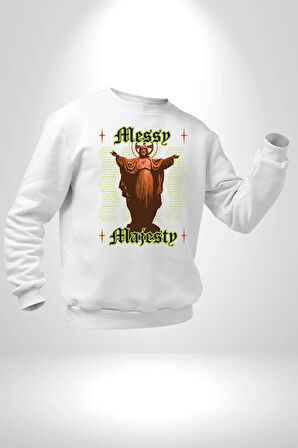 Dağınık Majestileri Hıristiyan Sokak Stili  Erkek Kadın Unisex Dijital Baskılı Beyaz Sweatshirt