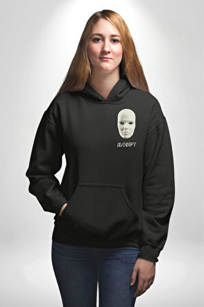 Boyanabilir Maskı Sokak Stili Erkek Kadın Siyah Ön Sırt Baskılı Kapüşonlu Sweatshirt Hoodie