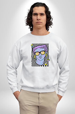 Sadece Piskoloji Erkek Kadın Unisex Dijital Baskılı Beyaz Sweatshirt