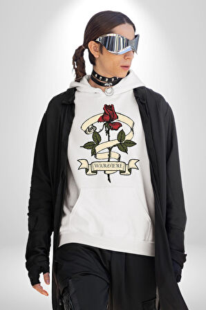 Gözlüklü Kedi Çift Tasarım Erkek Kadın Beyaz Dijital Baskılı Kapüşonlu Sweatshirt Hoodie