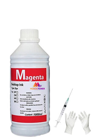 Tecprint Canon Mg3550 1 Litre Kırmızı Muadil Mürekkep+Enjektör+Eldiven