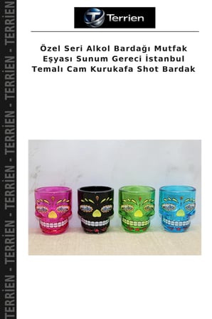 Özel Seri Alkol Bardağı Mutfak Eşyası Sunum Gereci İstanbul Temalı Cam Kurukafa Shot Bardak