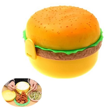 Premium Yemek İlginç Eşya Çocuk Ürünü Hamburger Tasarımlı Beslenme Kabı