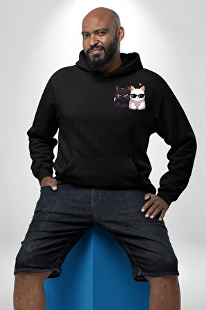 Deadpool Kahvaltı Tasarım Erkek Kadın Siyah Ön Sırt Baskılı Kapüşonlu Sweatshirt Hoodie