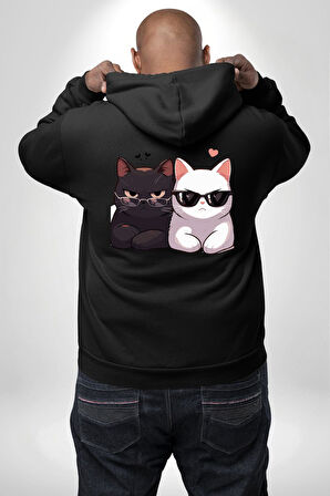 Deadpool Kahvaltı Tasarım Erkek Kadın Siyah Ön Sırt Baskılı Kapüşonlu Sweatshirt Hoodie