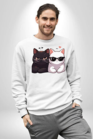 Deadpool Kahvaltı Tasarım Erkek Kadın Unisex Dijital Baskılı Beyaz Sweatshirt