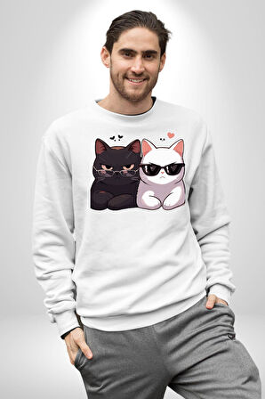 Deadpool Kahvaltı Tasarım Erkek Kadın Unisex Dijital Baskılı Beyaz Sweatshirt