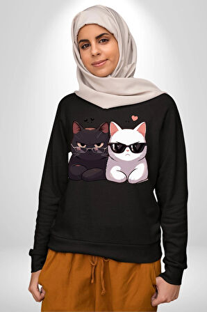 Deadpool Kahvaltı Tasarım Erkek Kadın Unisex Dijital Baskılı Siyah Sweatshirt