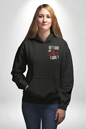 Deadpool Eğlenceli Poster Erkek Kadın Siyah Ön Sırt Baskılı Kapüşonlu Sweatshirt Hoodie