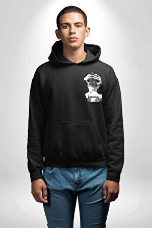 Dopamine Sanat Tasarımı Erkek Kadın Siyah Ön Sırt Baskılı Kapüşonlu Sweatshirt Hoodie