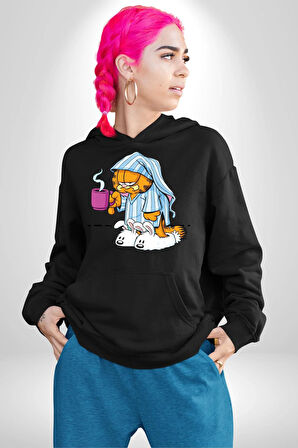 Espresso Patronum Kahve Temalı Tasarım Erkek Kadın Siyah Dijital Baskılı Kapüşonlu Sweatshirt Hoodie