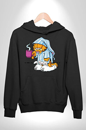 Espresso Patronum Kahve Temalı Tasarım Erkek Kadın Siyah Dijital Baskılı Kapüşonlu Sweatshirt Hoodie