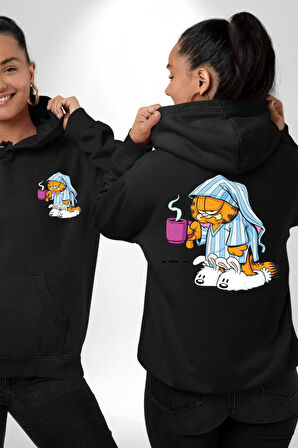 Espresso Patronum Kahve Temalı Tasarım Erkek Kadın Siyah Ön Sırt Baskılı Kapüşonlu Sweatshirt Hoodie